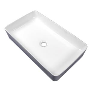 白陶器デザインおしゃれ角型ベッセル洗面器ボウル Ambest SL3430