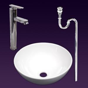 丸型28x28手洗器小型洗面器狭小空間対応金属床排水セット Ambest WL35B4