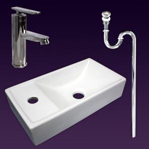 白陶器狭小トイレ用半円型壁掛け洗面台手洗い洗面器ボウル Ambest 