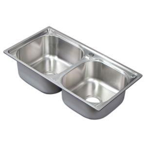 75x40cmステンレスプレス双槽キッチンシンク台所流し台排水付き水回り Ambest WS1730