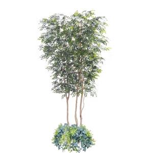 シマトネリコ 大型サイズ 幅広めの木 植栽付き 高さ300cm (大きい 造花 インテリア 人工 観葉植物 植栽 鉢付き 室内 ディスプレイ 造作 オブジェ 3m)