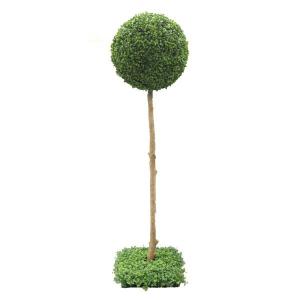 ボックスウッド トピアリー120cm (造花 人工観葉植物 樹木 円形 インテリア 球体 丸い オブジェ )｜ambix