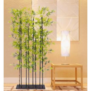 黒竹 8本立 パーテーション 180cm (クロタケ 人工竹 造花 竹林 インテリア 和風 庭 フェイクグリーン バンブー 1.8m 間仕切り 作り物 大型)