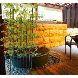 黒竹 8本立 パーテーション 210cm (クロタケ 人工竹 造花 竹林 インテリア 和風 庭 フェイクグリーン バンブー 間仕切り 作り物 目隠し)