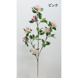 リンゴ花付スプレー　リーフ 2本セット (造花 インテリア葉 飾り 人工 観葉植物 舞踊)