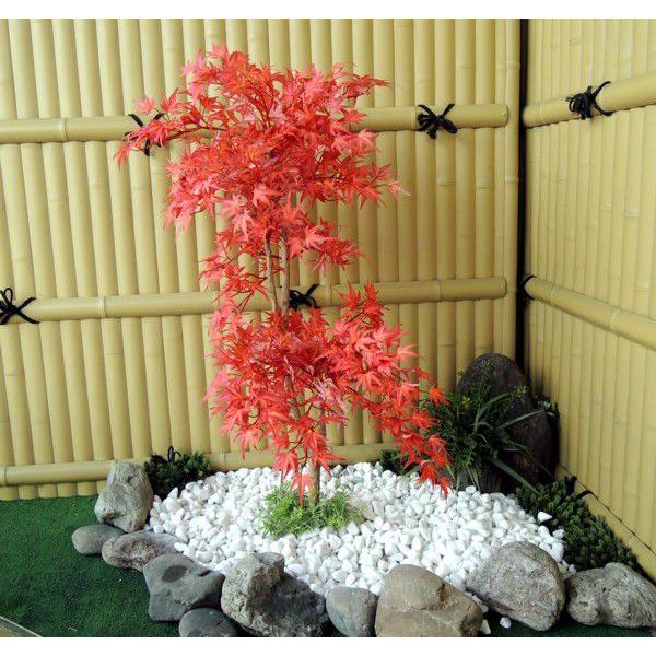 モミジ レッド 100cm (造花 人工観葉植物 紅葉 和風 インテリア 造園 庭園 坪庭 もみじ ...