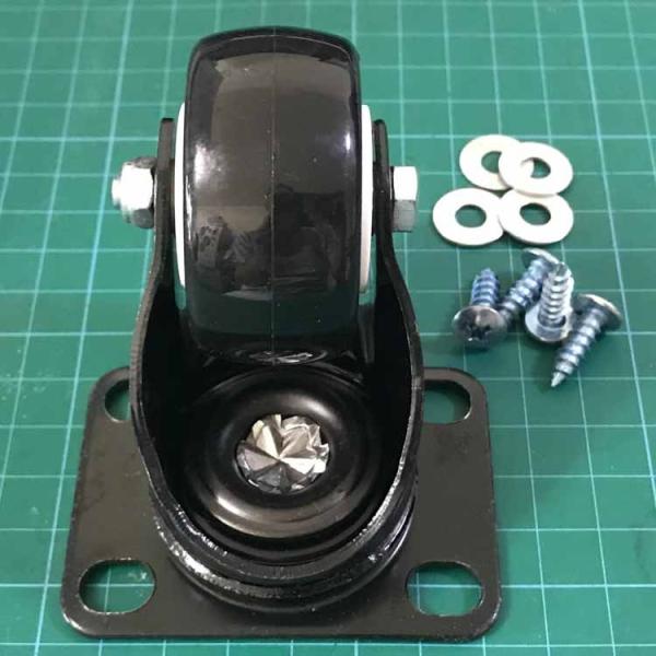 キャスター 代替車輪 車輪 木製台車用 自在キャスター 4本セット タイヤ ブラック ベアリング 式...