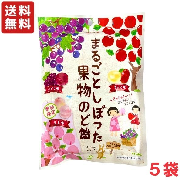 カンロ まるごとしぼった果物のど飴 80g×５袋 飴 キャンディ メール便  送料無料