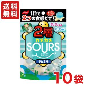 送料無料 ノーベル製菓 ２層カメカメSOURSサワーズ ラムネ×１０袋  グミ  メール便