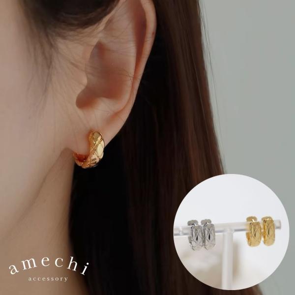 イヤリング 痛くない 40代 50代 フープ ノンホール ピアス見え ゴールド シルバー クリップ ...