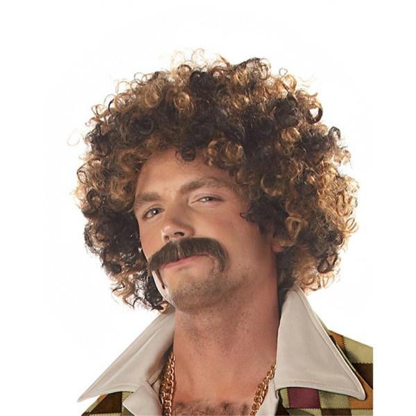 ブロンド&amp;ブラウン　アフロ　ウィッグ、かつら　70'sディスコ　コスプレ
