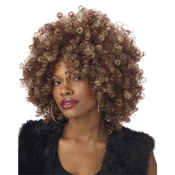 ブラウン&amp;ブロンド　ツイストカール　ウィッグ、かつら　クラシックアフロ　コスプレ