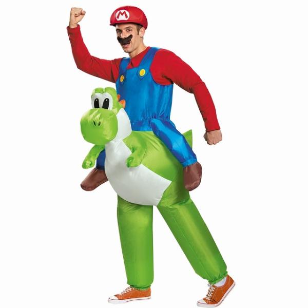 マリオ　衣装、コスチューム　大人男性用　ヨッシー　コスプレ　スーパーマリオ　MARIO RIDING...