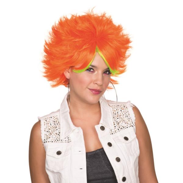 オレンジ、イエロー　ミディアム　ウィッグ、かつら　大人用　80'S POP WIG- ORANGE　...