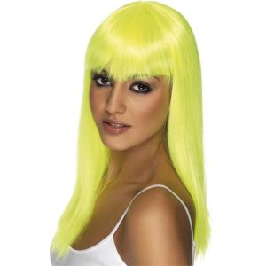 Glamourama ウィッグ ネオンイエロー ロング ストレート 大人女性用 ハロウィン ウィッグ Hw16 Mk05 Prettyfunnyballoons Com