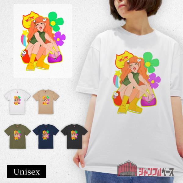 jumble base　平成POPカラフル　ギャル×ねこ部長Tシャツ