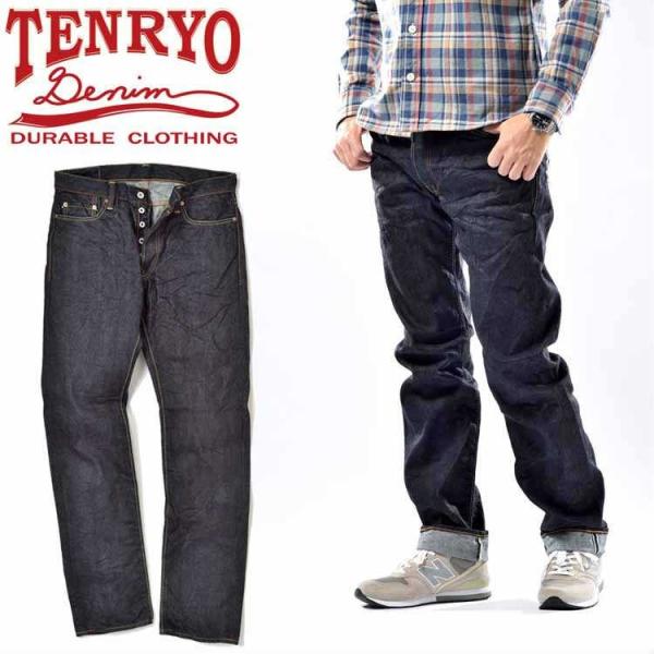 倉敷天領デニムTENRYO DENIM オリジナル右綾13ozセルビッチデニム スタンダードストレー...