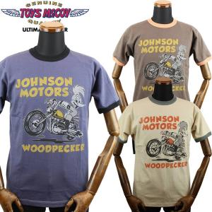トイズマッコイ ウッディーウッドペッカー Tシャツ " JOHNSON MOTORS " TMC2349 / TOYS McCOY WOODY WOODPECKER TEE " JOHNSON MOTORS "｜amekajishop-klax-on