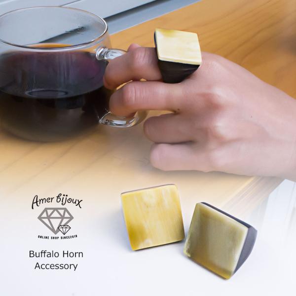 指輪 リング バッファローホーン 水牛 角 amb-bh-q12295 Amer Bijoux