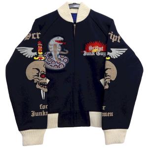 BACK STREET CRAWLER 蜘蛛の巣スカル柄 スカジャン Mサイズ : アメリカ