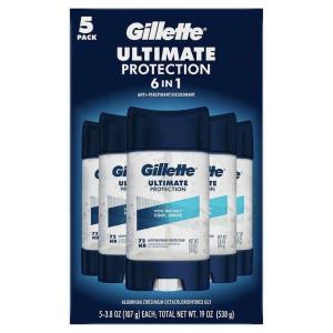 爽やかな香りが長く続く！Gillette ジレット クリアージェル (クールウェイブ) デオドラント 5個