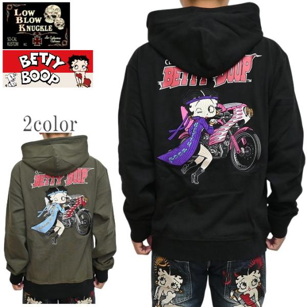 ローブローナックル ベティブープ 595861 フルジップ パーカー 特攻ベティ LOW BLOW ...
