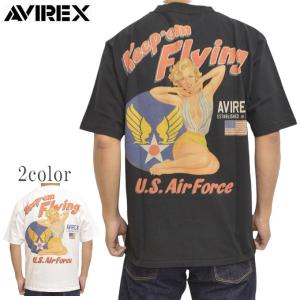 AVIREX アヴィレックス 783-3134104 半袖Tシャツ ピンナップ ガール USAF Tシャツ PIN UP GIRL アビレックス ミリタリー トップス メンズ｜americanbass