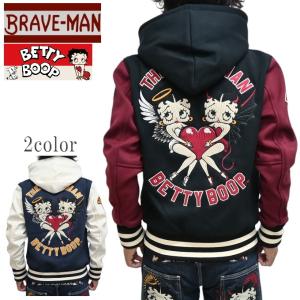 BR×BETTYコラボ ロゴ刺繍ロング丈ファージャケット The BRAVE-MAN BBB