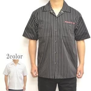 CALIFORNIA LINE カリフォルニアライン 半袖シャツ ストライプワークシャツ STRIPE WORK SHIRTS ハーレー バイク バイカー SKULL FLIGHT スカルフライト｜americanbass