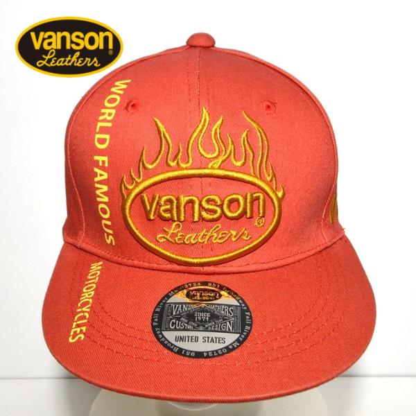 バンソン VANSON NVCP-2304 ツイル6パネルベースボールキャップ オレンジ色 帽子 オ...
