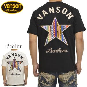 バンソン VANSON NVST-2418 半袖Ｔシャツ 天竺半袖TEE ワンスター バイク バイカー トップス メンズ｜americanbass