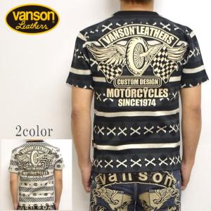 バンソン VANSON NVST-911 半袖Ｔシャツ ジャガード半袖TEE フライングスター トップス メンズ｜americanbass