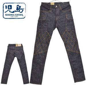 児島ジーンズ KOJIMA GENES RNB-117 13oz ダブルニー カーゴスリム ストレッチパンツ デニムパンツ ジーンズ バイク バイカー メンズ アメカジ｜アメリカンバース Yahoo!店