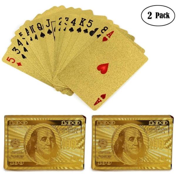 【並行輸入品】ゴールドトランプ KISEER 2パック100ドルデザイン