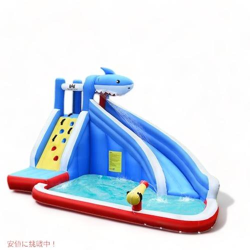 【並行輸入品】すべり台付きプール 家庭用プール 水遊び シャーク ウォータースライド BOUNTEC...