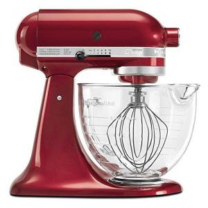 【並行輸入品】KitchenAid キッチンエイド KSM155GBCA 5クォート 4.75L アルチザンシリーズ ガラスボウル付き レッド｜American Kitchen