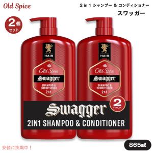 オールド スパイスSwagger 2-in-1 シャンプーとコンディショナー、男性用、29.2 液量オンス (2 個パック)｜americankitchen