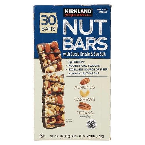 Kirkland Signature Nut Bars with Cocoa Drizzle &amp; S...