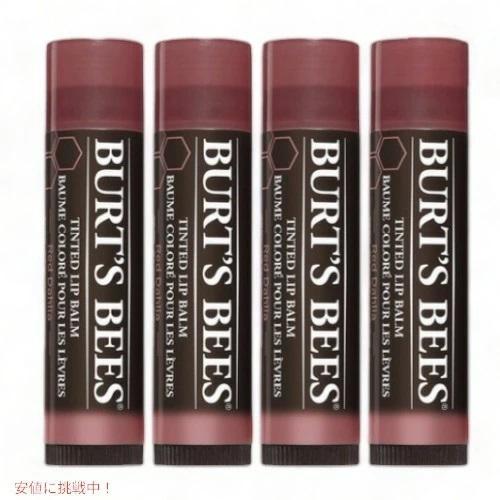 【4本セット】Burt&apos;s Bees 100% Natural Tinted Lip Balm, R...