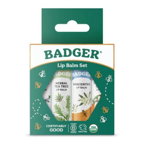 【4本セット】Badger Organic Classic Lip Balm Sticks, 0.1...