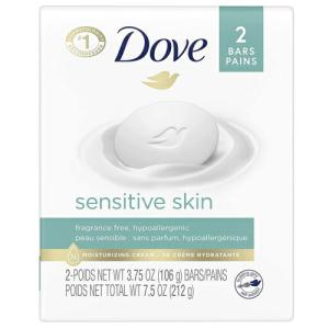 Dove Beauty Sensitive Skin Moisturizing Unscented Beauty Bar Soap / ダヴ 敏感肌に優しい 石鹸 無香料 2個入り 乾燥肌 敏感肌 バーソープ