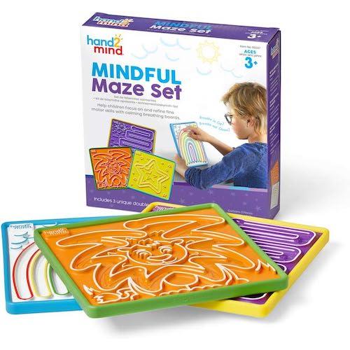 【並行輸入品】hand2mind マインドフル迷路ボード 3枚セット 呼吸パターン 集中力 学習 子...