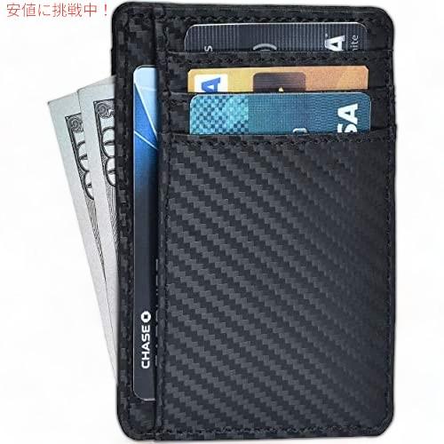 【並行輸入品】男性のためのミニマリストの財布RFIDブロッキングリアルレザースリムフロントポケットウ...