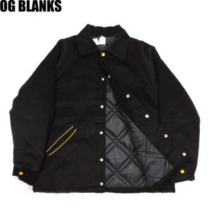 オリジナル ブランク コーデュロイ アワード ジャケット 中綿 スタジャン メンズ OG BLANK CORDUROY AWARD JACKET BLACK/ORANGE 送料無料｜americanrushstore