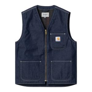 カーハート メンズ チョアべスト ブルー ワンウォッシュ デニム ベスト CARHARTT WIP CHORE VEST BLUE ONE WASH I032704 送料無料｜americanrushstore