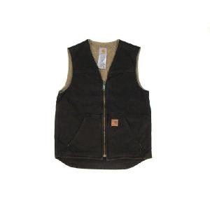 CARHARTT / カーハート V26 SANDSTONE RUGGED VEST SHERPA LINED  ボア ダック ベスト BLACK ブラック｜americanrushstore