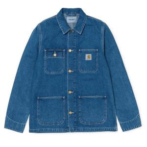 カーハート ミシガン チョア コート ブルー ストーンウォッシュド カバーオール ジャケット CARHARTT WIP MICHIGAN CHORE COAT BLUE STONE WASHED 送料無料｜americanrushstore