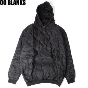 オリジナル ブランクス ミリタリー キルティング プルオーバー パーカ ブラック メンズ OG BLANKS MILITARY QUILTING HOODIE BLACK｜americanrushstore