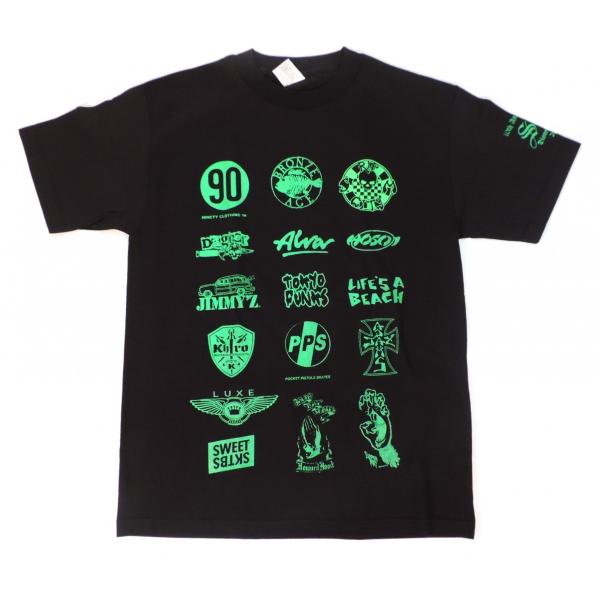 スキップ ディストリビューション 10周年記念 半袖 Tシャツ ブラック×グリーン SKIP DIS...