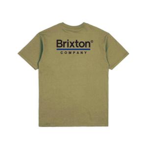 ブリクストン 半袖 Tシャツ オリーブ メンズ スケート サーフ BRIXTON PALMER LINE S/S STT WORN WASH MILITARY OLIVE｜americanrushstore